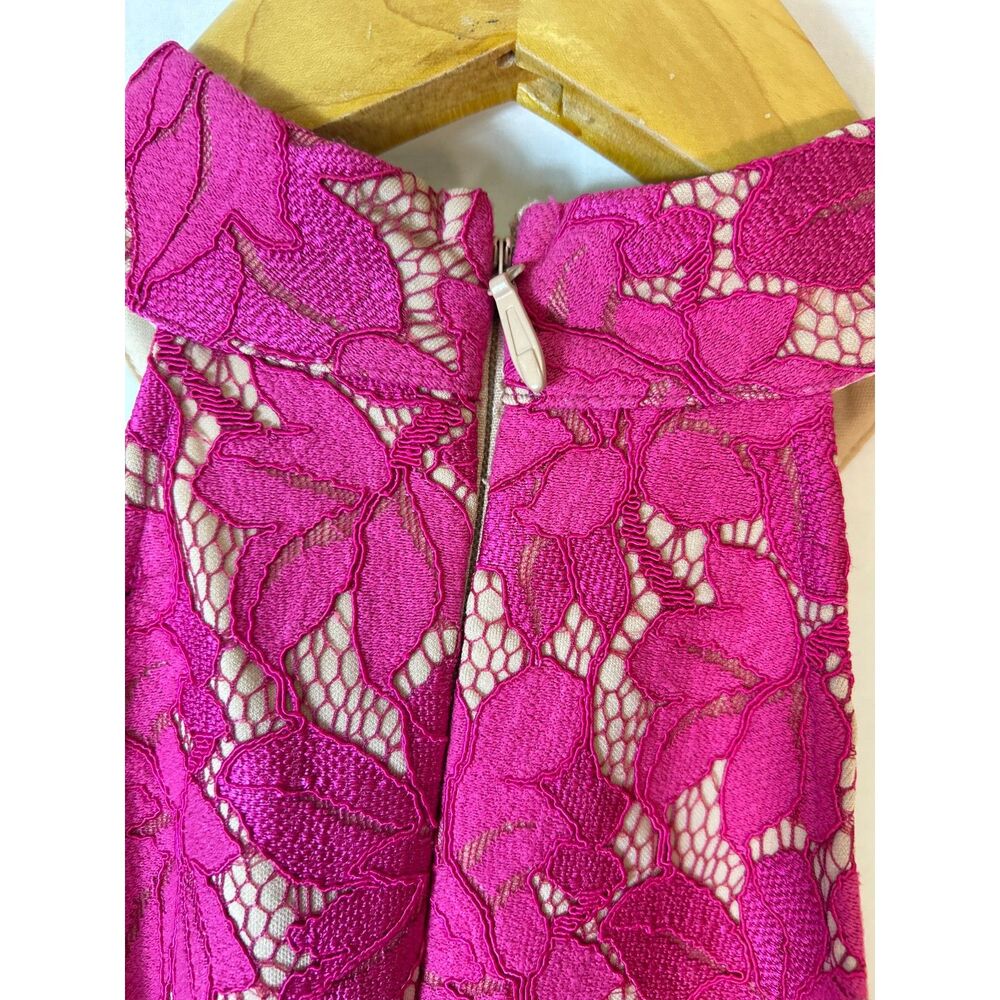 Lulus NWOT Seasons of Love Bright Pink Lace Halter Skater Mini Dress Size S - Picture 10 of 14